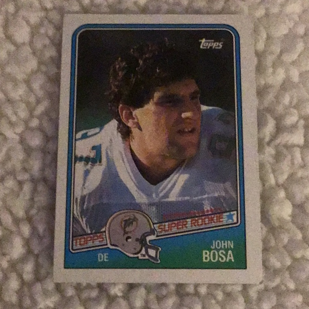 DOLPHINS JOHN BOSA SUPER ROOKIE CARD 1988 NFL